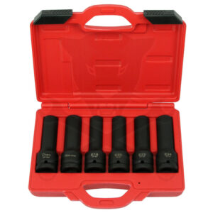 Légkulcsfej készlet 3/4"  6 db-os hosszú E18-E20-E22-E24 +12 szögű17-19 mm