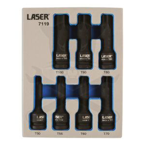 Légkulcsfej készlet 1/2" Torx T50-T55-T60-T70-T80-T90-T100 x 78 mm -