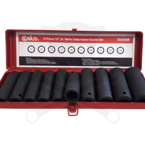Légkulcsfej készlet 1/2" 10 db 11-24 mm metrikus hosszú Genius