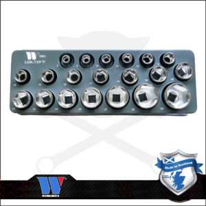 Lok-Typ Dugókulcs készlet 1/2" 20 db-os spec. 6 lap normál 8-32 mm -Welzh