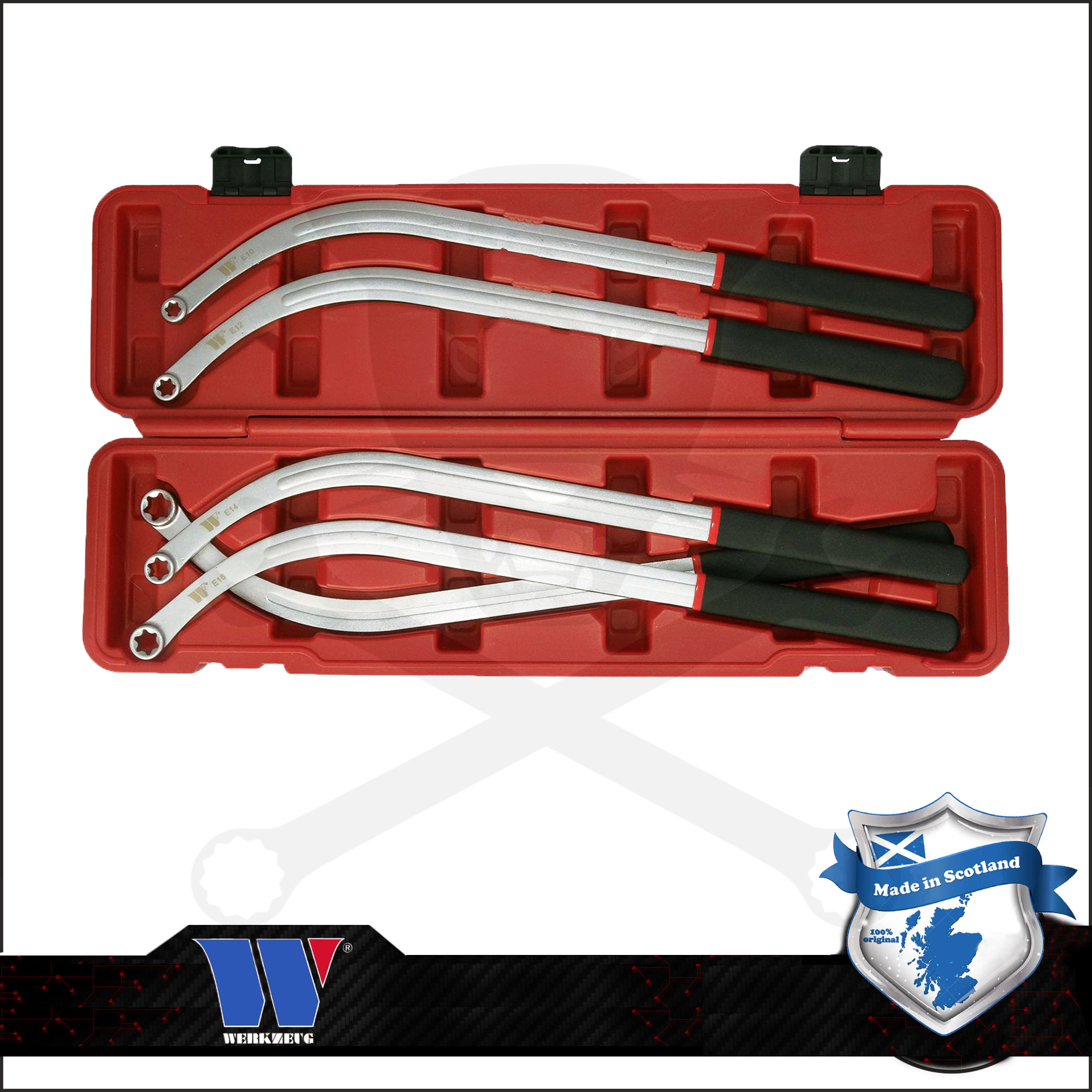 Ékszíjszerelő készlet hajlított hosszú 5 db E-torx kulcs E10-12-14-16-18