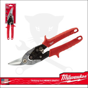 Lemezvágó olló, szinkódolt PIROS balos 260 mm - 0.6-1.0 mm - Milwauk