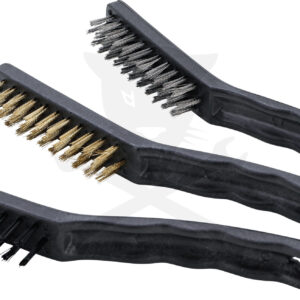 Drótkefe készlet 225 mm 3 db-os acél + réz + műanyag - Kraftmann