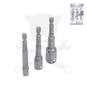 Adapter készlet fúrógéphez - csavarbehajtóhoz 1/4"-3/8"-1/2" - BGS