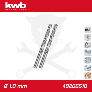 Csigafúró  1,0 mm HSS-G DIN 338 Silver Star 2 db-os - KWB