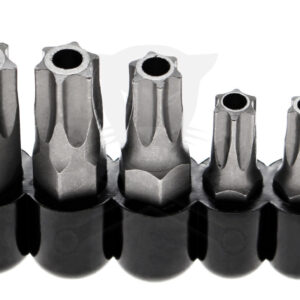 Bit készlet 11 db-os hatágú lyukas torx 1/4"+ 3/8" bitek + befogók - BGS