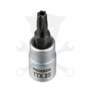 Rátűzőkulcs - crowa+bit 1/4" torx, furatos T25 Proxxon