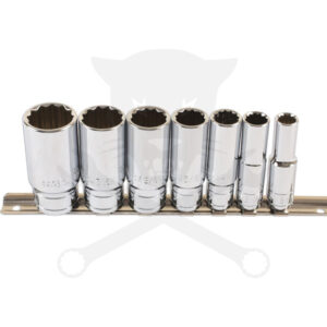 Dugókulcs - crowafej készlet 3/8" 12 szögű WHITWORTH BSW 1/8"-1/2" 7 db