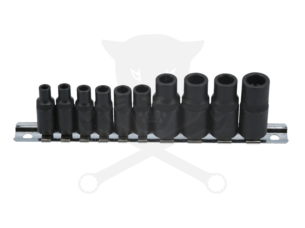 Adapter készlet menetfúrókhoz 10 db-os 4 lapú M1.5-M14 -mágneses- Laser