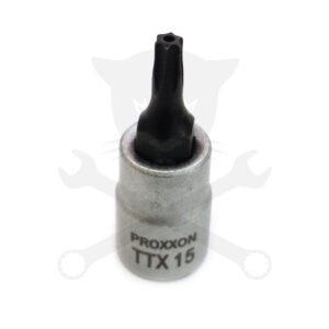 Rátűzőkulcs - crowa+bit 1/4" torx, furatos T15 Proxxon