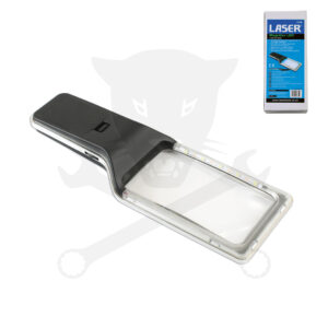 Nagyító  3x - szabályozható 10db fényes LED, tükröződésmentes, elemes