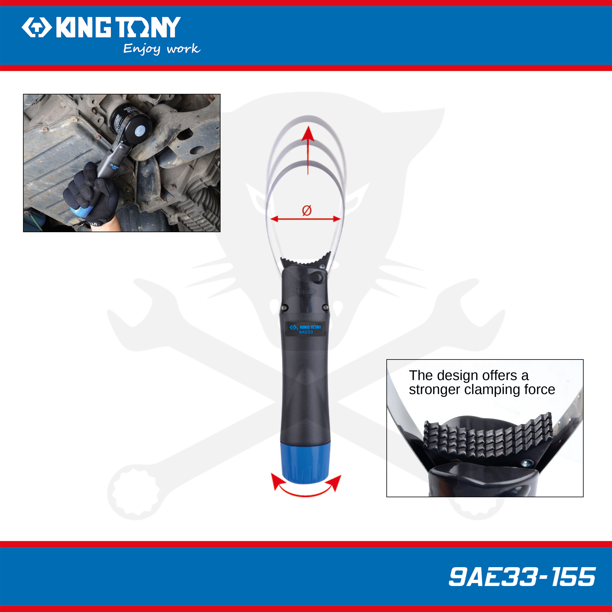 Olajszűrő leszedő acélszalagos gyors 110-155 mm KingTony