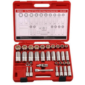 Dugókulcs - crowafej készlet 1/2" 6 lap colos 34 db-os Genius