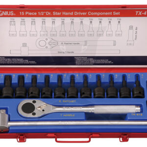 Torx készlet 1/2" 15 db-os Genius