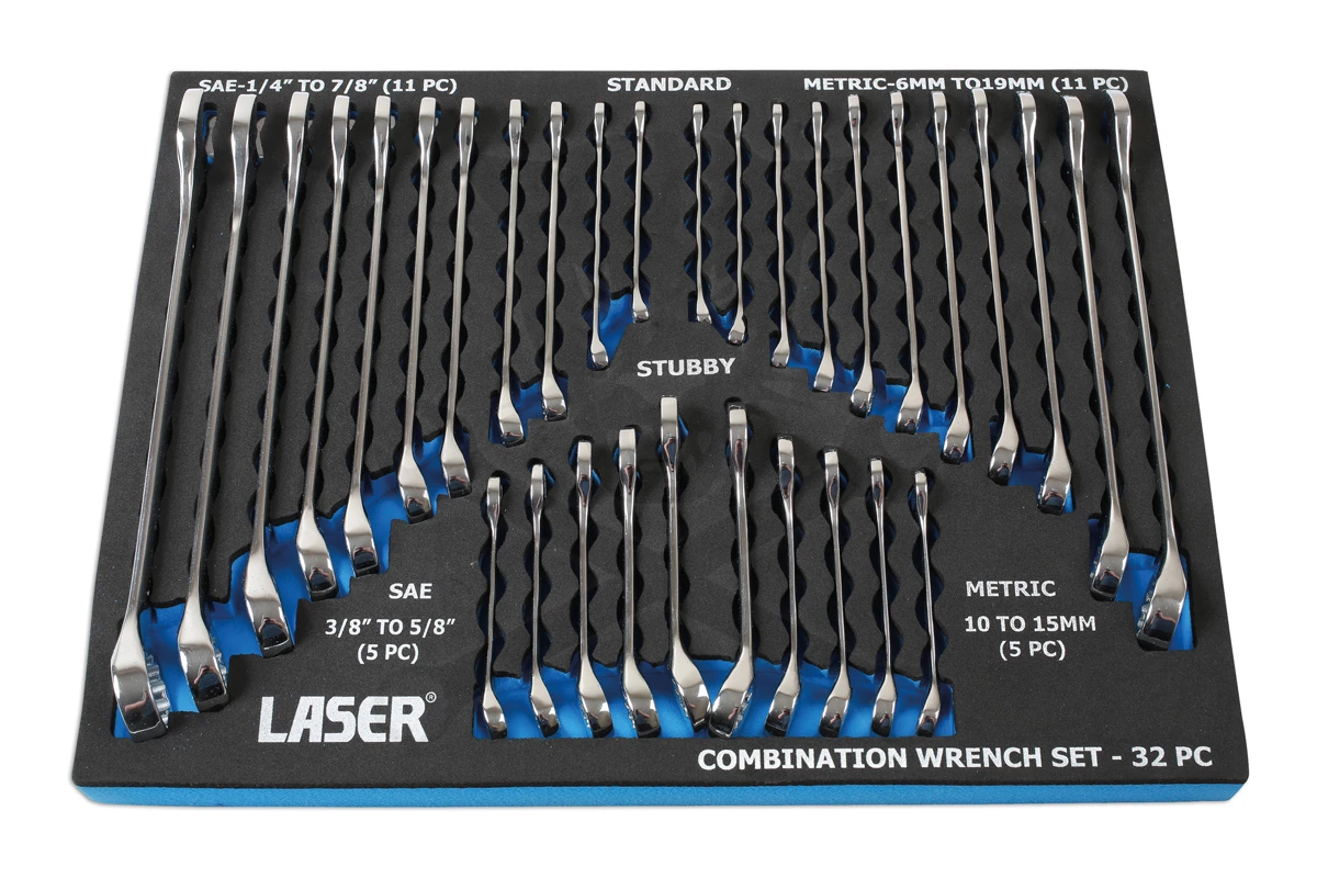 Csillag-villáskulcs készlet 32 db-os metrikus és COLOS tálcás - Laser - Image 3