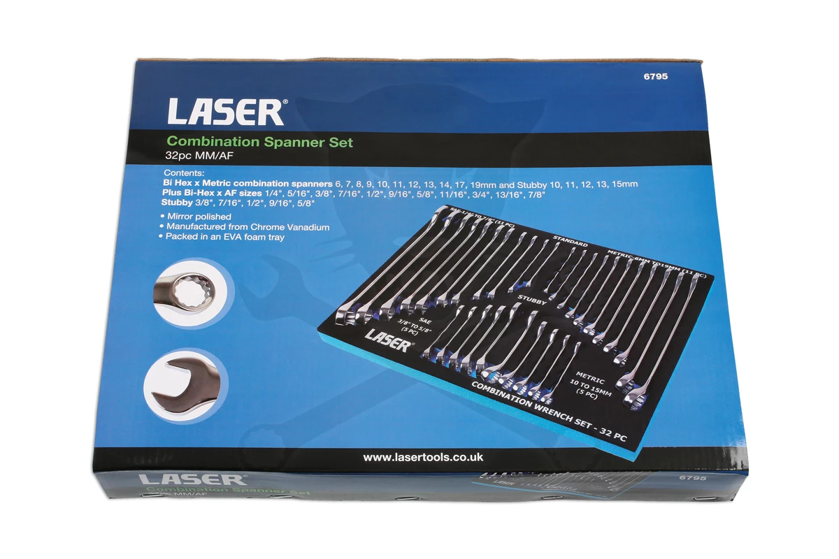 Csillag-villáskulcs készlet 32 db-os metrikus és COLOS tálcás - Laser - Image 4