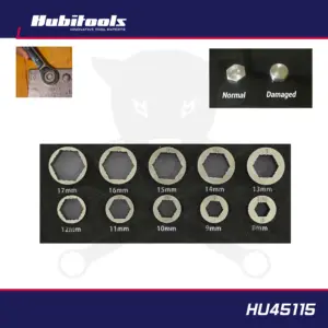 Csavarkiszedő adapter készlet 85%-ig sérült, lesarkalt csavarhoz 8-17 mm