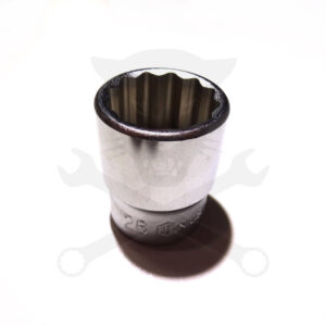 Dugókulcs - crowafej 1/2" 12 szög normál 26 mm Genius