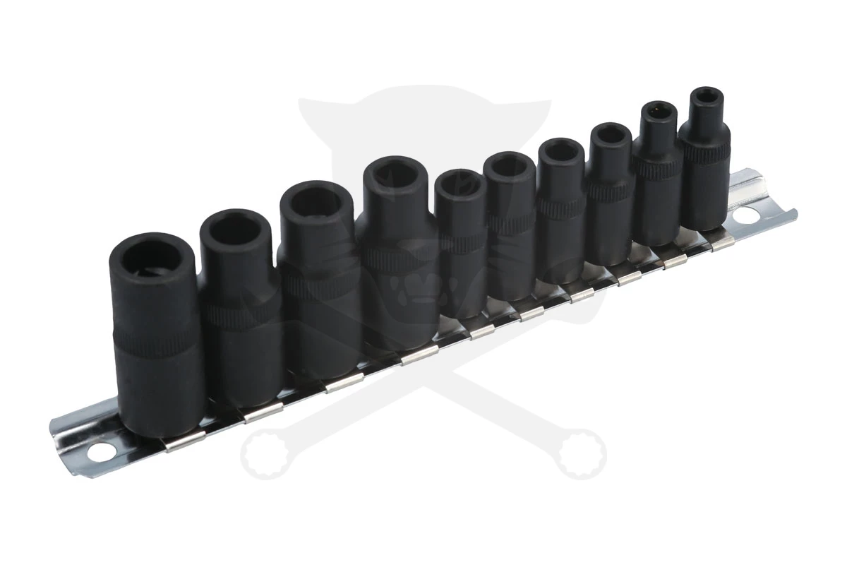 Adapter készlet menetfúrókhoz 10 db-os 4 lapú M1.5-M14 -mágneses- Laser - Image 2