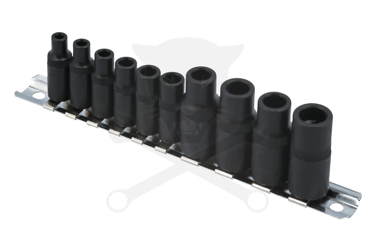 Adapter készlet menetfúrókhoz 10 db-os 4 lapú M1.5-M14 -mágneses- Laser - Image 3