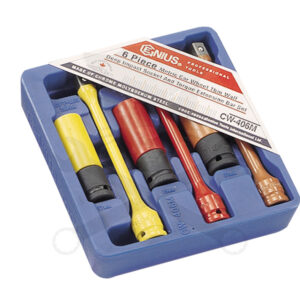 Tálcás Genius dugókulcs + toldószár gépi készlet vékonyfal 1/2" 6 db 1/6