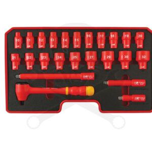 Dugókulcs készlet VDE 1000 V Szigetelt/Hibrid szerszám készlet1/2" 24 db-os