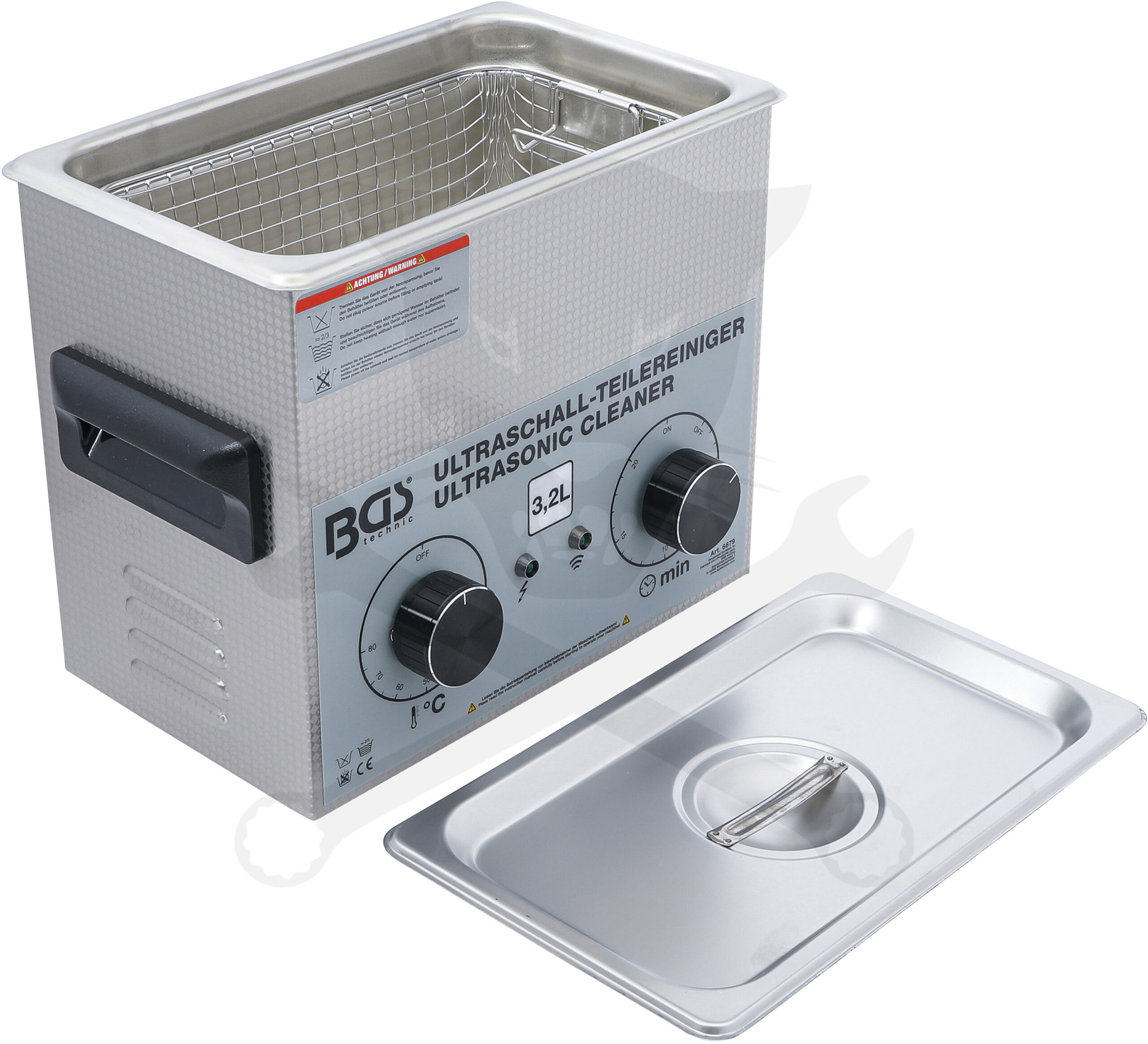 Ultrahangos tisztító berendezés 3,2 liter 120W + fűtés 100W - BGS