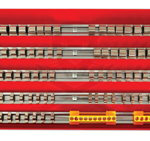 Dugókulcs tartó tálca 1/4", 3/8" és 1/2" sínnel