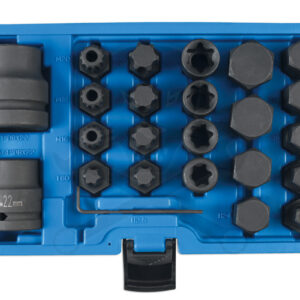 Bit készlet teherautós 3/4" és 1" 24 db-os gépi imbusz+torx+XZN+E-torx