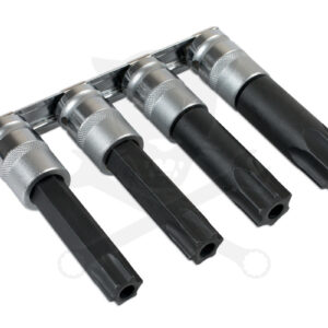 Rátűzőkulcs - crowa+bit készlet furatos torx 4 db  T70-T80-T90-T100