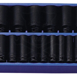 Tálcás Genius dugókulcs, gépi készlet 6 lapú h. colos 1/2" 22 db-os 1/3