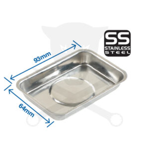 Mágneses tálca téglalap - mini, lapos - 93 x 64 x 14 mm - INOX