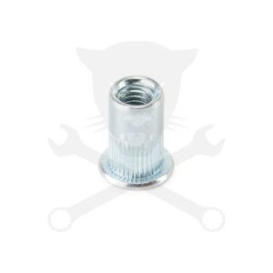 Szegecsanya - Acél - peremes, rovátkált, horganyzott  M6x15- 3.0 mm-ig