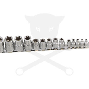 Dugókulcs - crowafej készlet 1/2"-3/8"-1/4" belső E-torx 14 db-os E4-E24