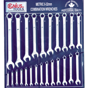 Csillag-villáskulcs készlet 48 db-os /2x24 db/ fali fém - Genius