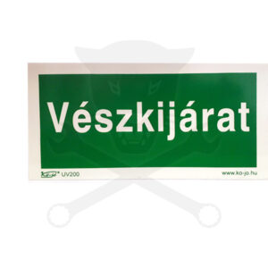 Tábla utánvilágítós öntapadós Vészkijárat 200x100 UV200