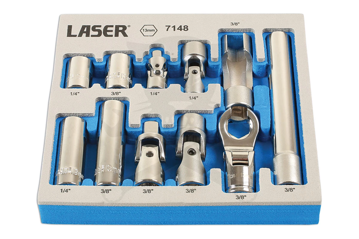 Dugókulcs és adapter készlet 13 mm-es Master készlet 1/4" - 3/8" - Laser - Image 4
