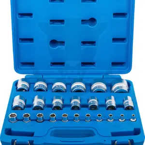 Dugókulcs - crowafej készlet 1/2"+1/4" 6 lap rövid COLOS 24 db-os - BGS