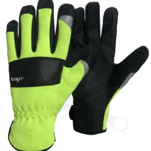 Kesztyű - munkakesztyű - műbőr erősített FLUO 9/L