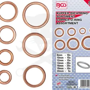Tömítőgyűrű készlet réz  95 db-os rézalátét metrikus 8-20 mm
