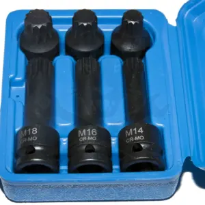 Légkulcsfej készlet 1/2" XZN - Spline 6 db-os M14-M16-M18