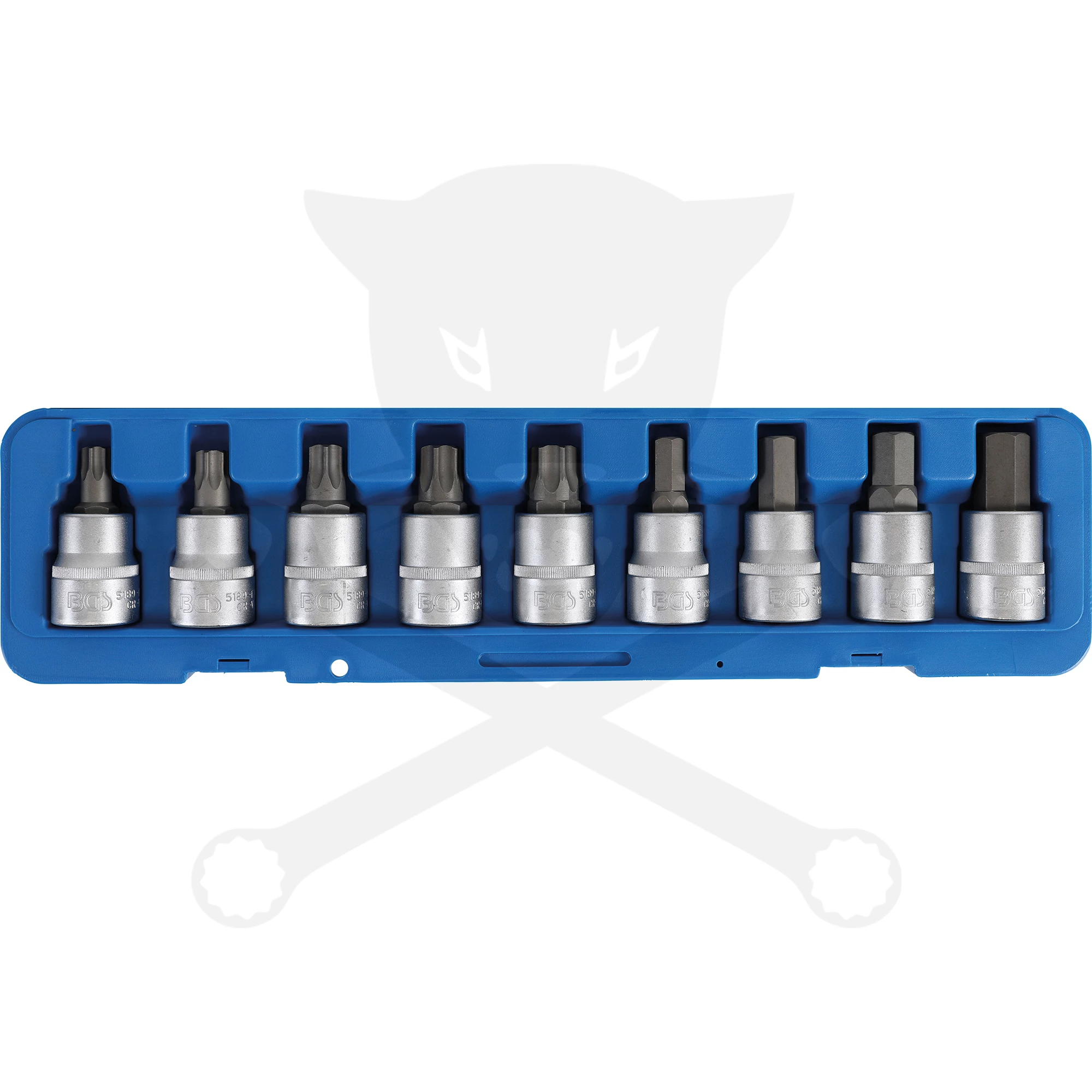 Rátűzőkulcs - crowa+bit készlet 3/4" 5+4 db Torx T60-T100 + Imbusz 14-22 mm