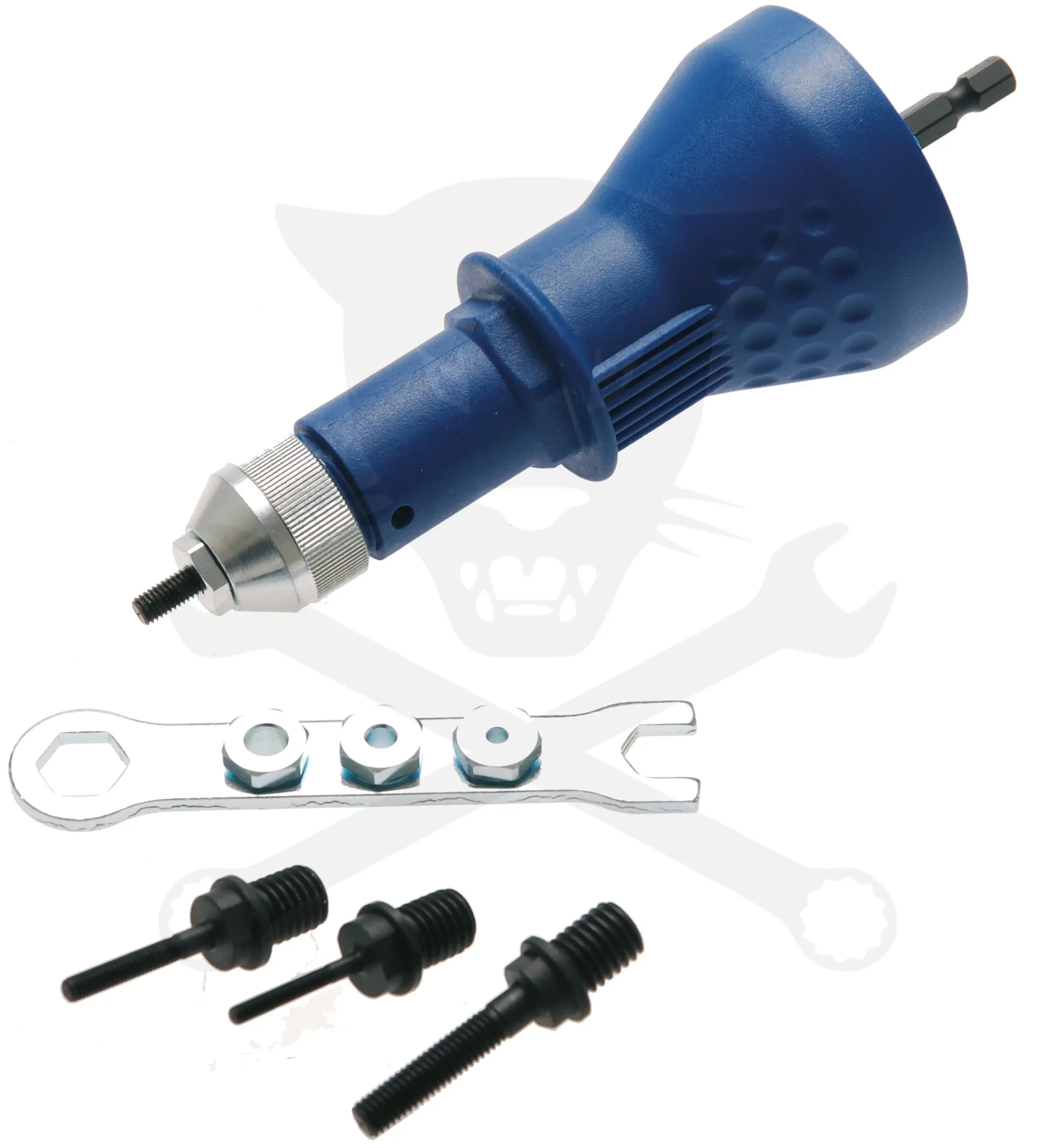 Szegecsanyahúzó adapter fúrógéphez-behajtóhoz M3-M4-M5-M6 - BGS
