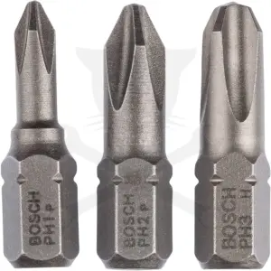 Bit készlet 3 db-os - PH1-PH2-PH3 x 25 mm - Bosch