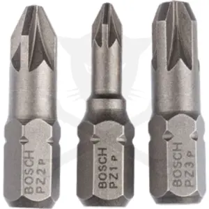 Bithegy, gépi készlet  3 darabos PZ1/2/3 x 25 mm - Bosch