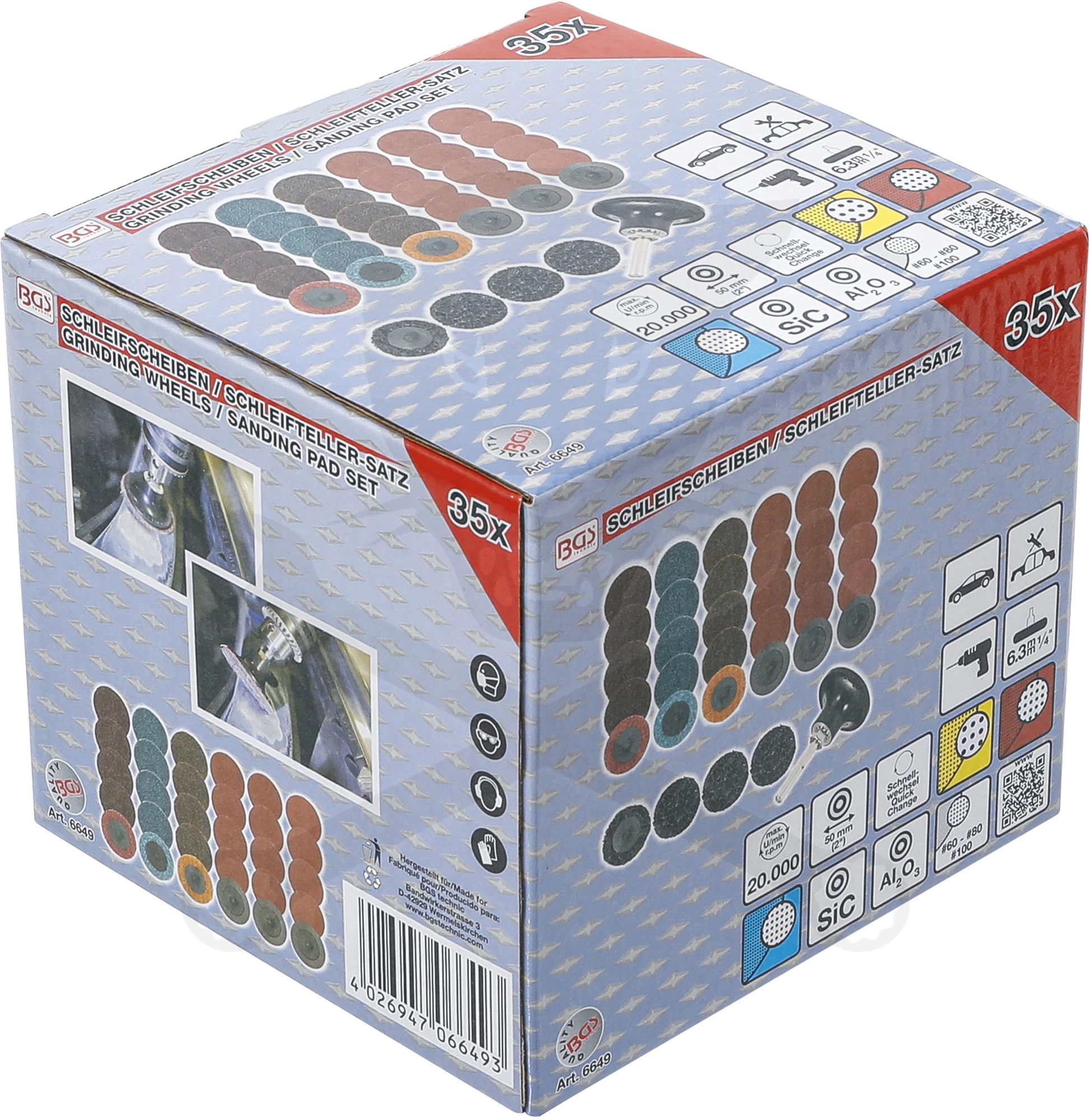 Csiszolókorong készlet, átmérő: 50 mm-es 34+1 db-os készlet - Image 3