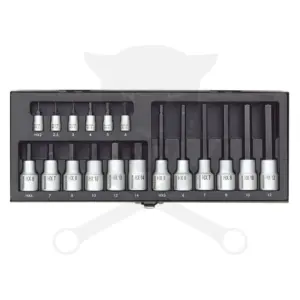 Rátűzőkulcs - crowa+bit 1/4"-1/2" imbusz készlet 18 darabos - Proxxon (23.100)