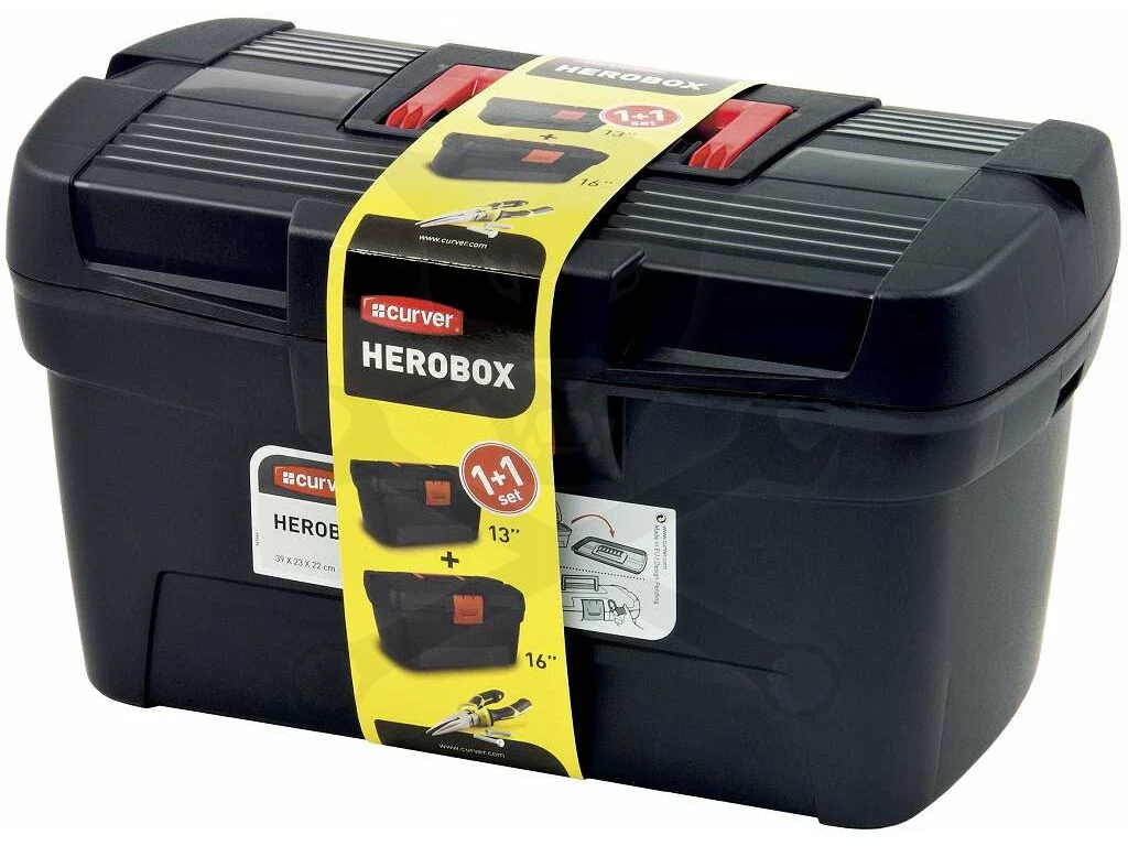 Szerszámos láda egyterű - Herobox 2 db-os szett 16" M + 13" S - CURVER - Image 2