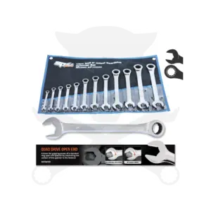Csillag-villás racsnis készlet 12 db-os COLOS 5/16"-1" QUAD DRIVE - SP