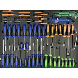 Tálcás SP Tools "XL" Csavarhúzó + Patentkiszedő + Kampó készlet 69 db-os